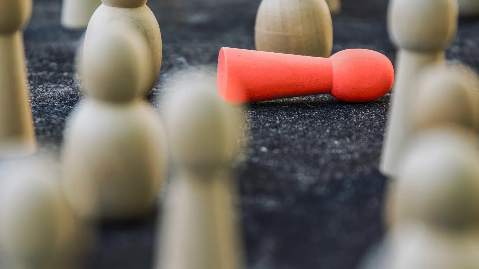 Wood figurines set on surface
